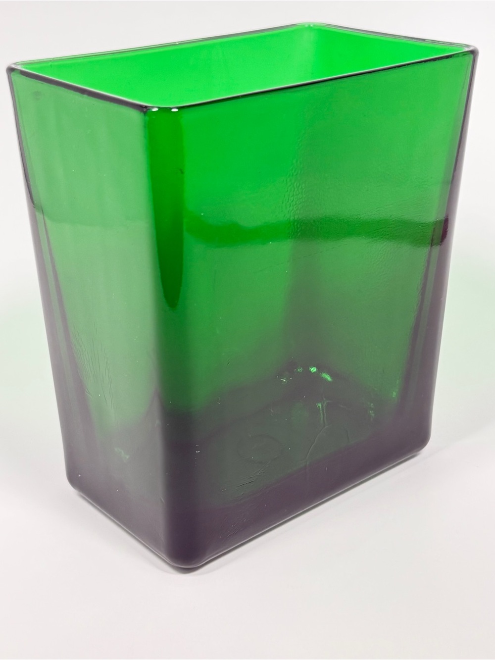 Vintage NAPCO 1166 Emerald Green Glass Planter Vase Cleveland Ohio USA MCM